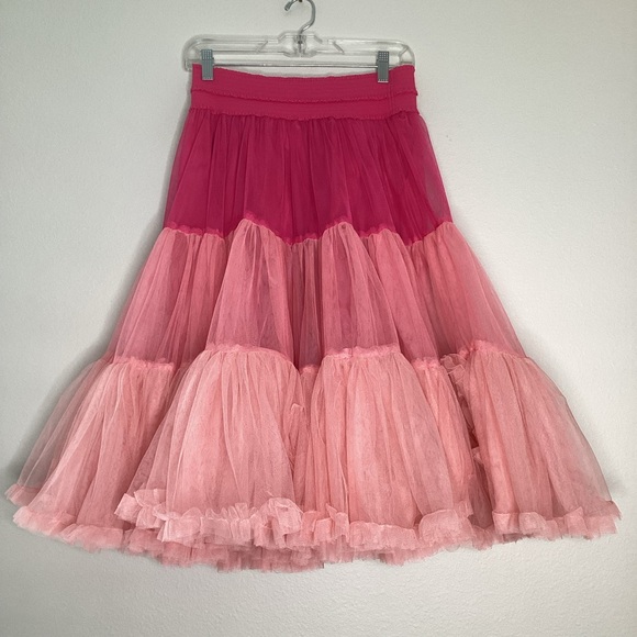 CLOUDNINE Paris Pink Ombré Three Tier Tulle Circle Skirt L - Picture 3 of 8